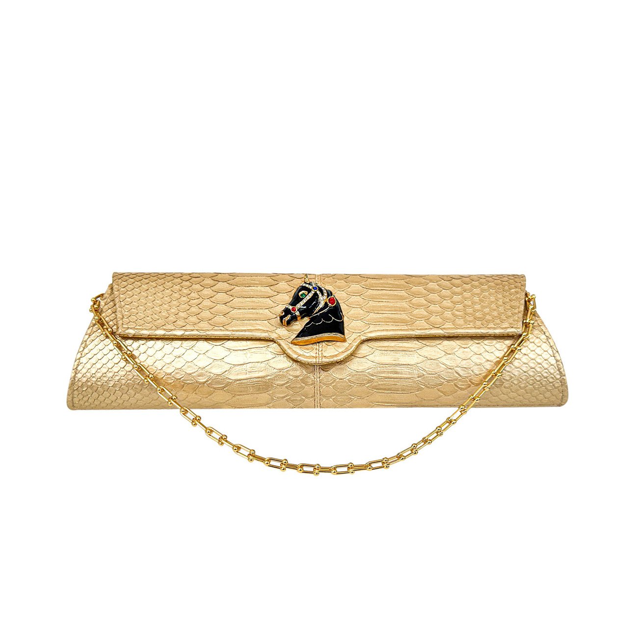 Wisteria Grande Ebony Cavallo in Egyptian Gold Python