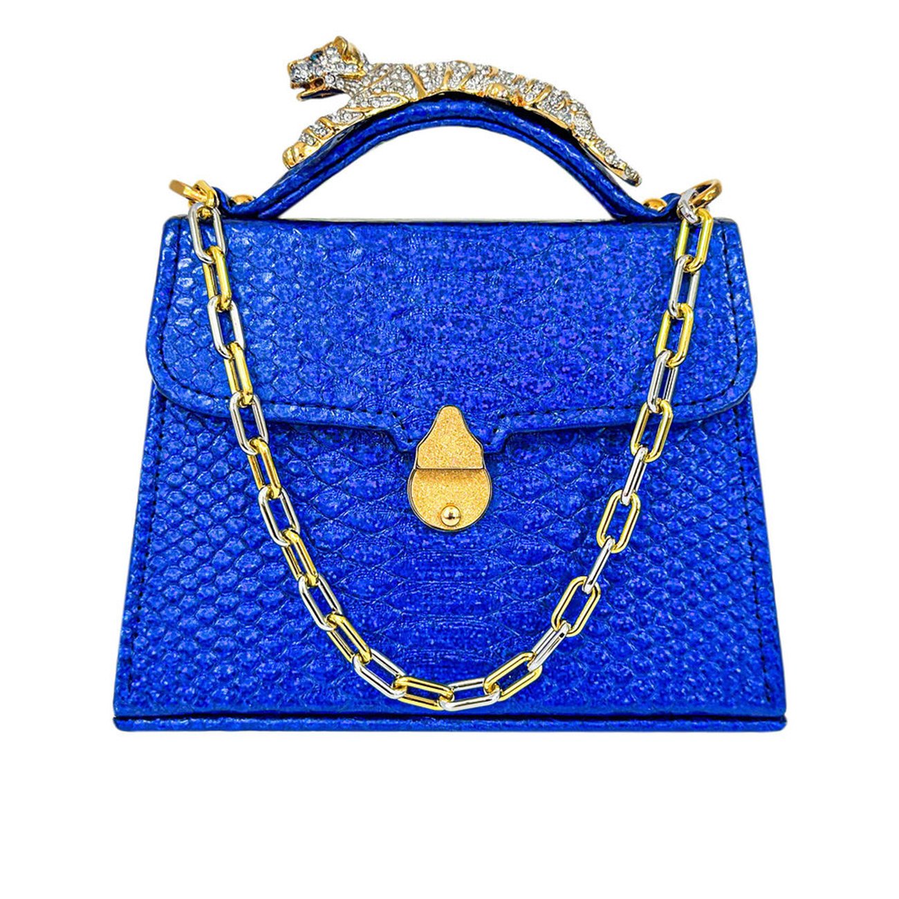 Casey Tres Petite Tiger in Royal Prismatic Blue Python